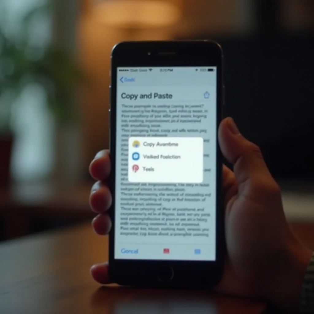 como copiar e colar no iphone