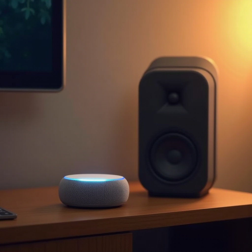 configuração de alto-falantes externos para echo dot