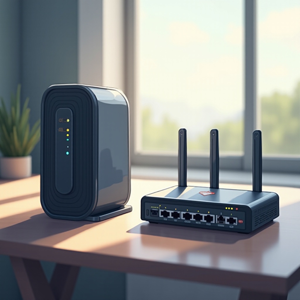 modem do switcha do routera